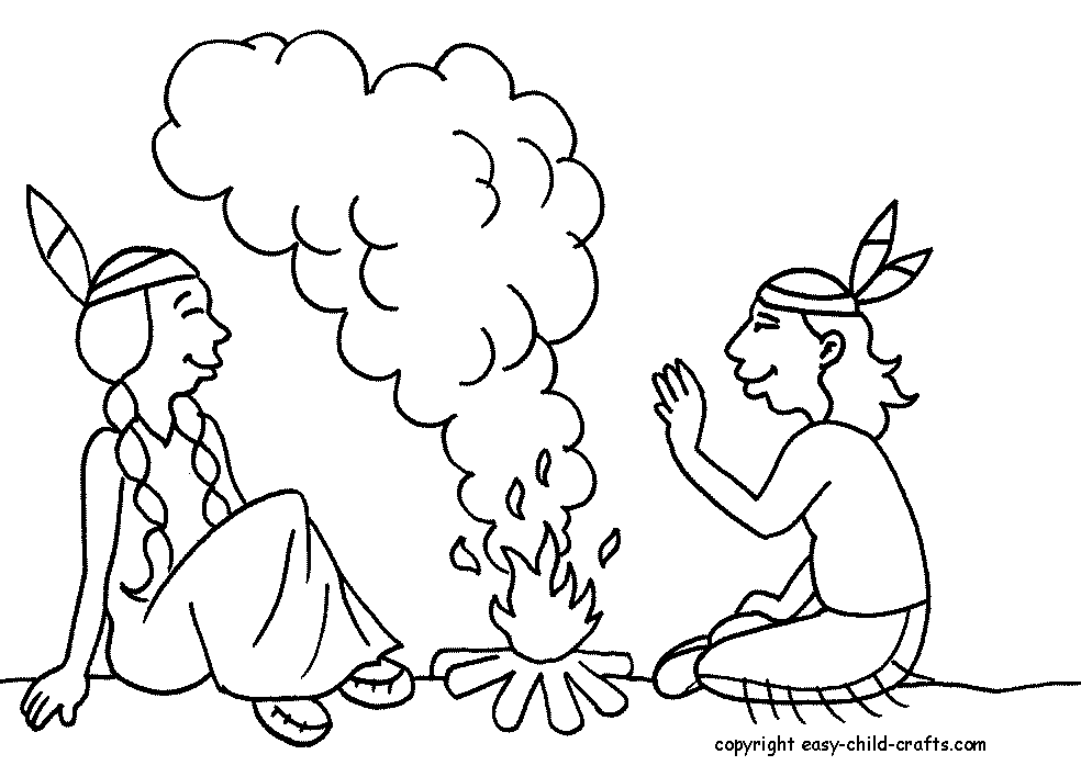 Wampanoag indians Colouring Pages (page 3)