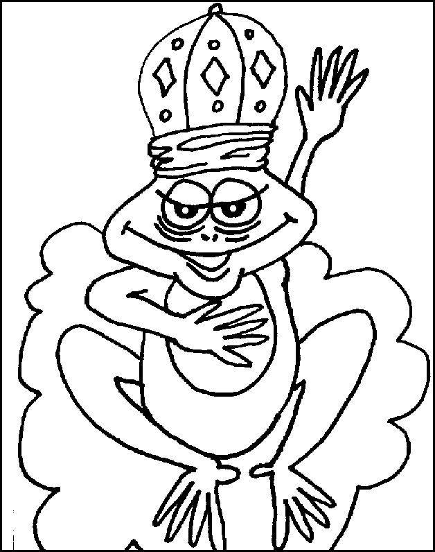 Frog Prince Free Coloring Pages for Kids - Printable Colouring Sheets
