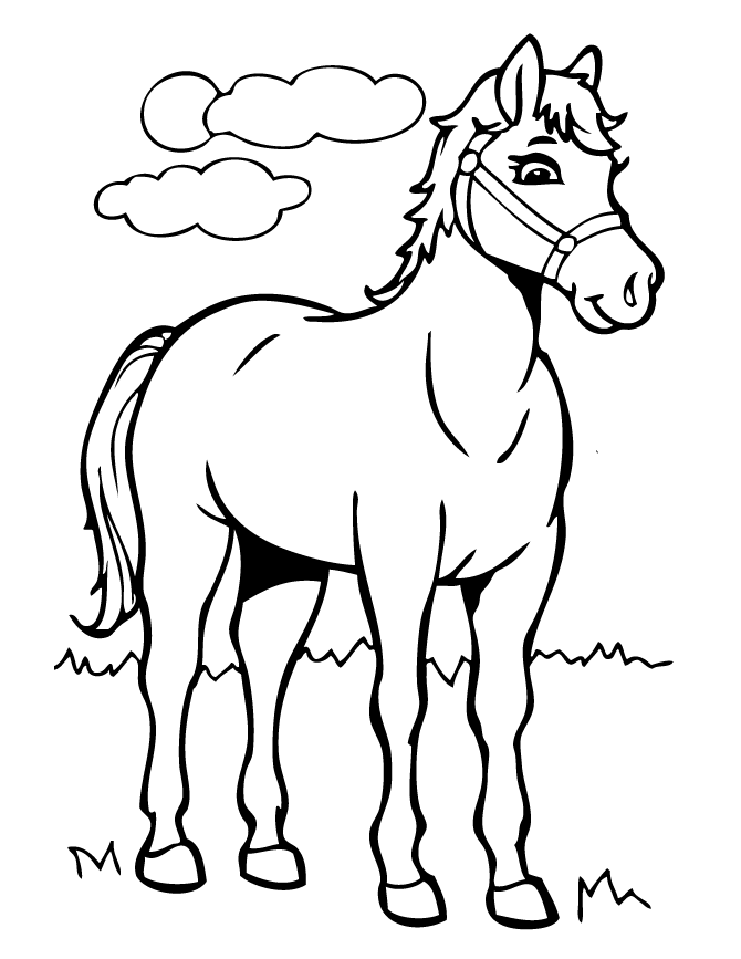 Download Cute Cartoon Horse Coloring Page | Free Printable Coloring ...