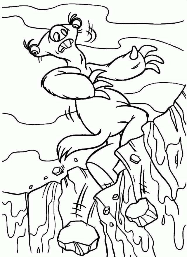 Download Sid The Ground Sloth Is Going To Fall Ice Age Coloring 