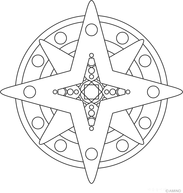 Free mandalas coloring > Star Mandala Design > Star Mandala Design 8