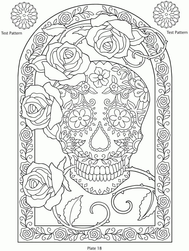 Day of the Dead Printables Coloring Pages Patterns Dover 