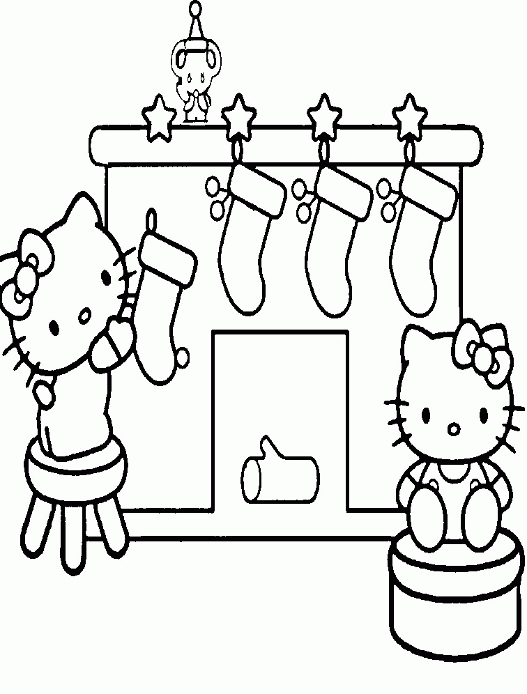 Hello Kitty Christmas Crackers And Christmas Coloring Pages 