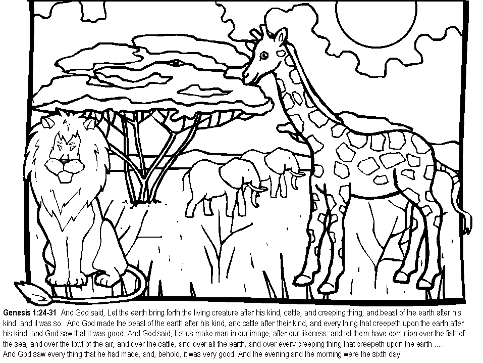 Pix For > Creation Coloring Pages Day 5