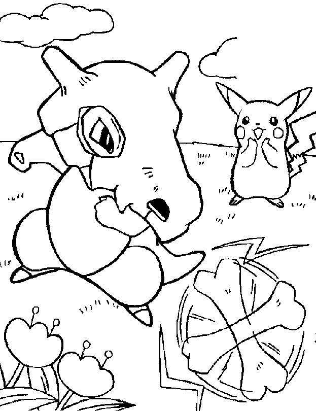cubone pokemon Colouring Pages