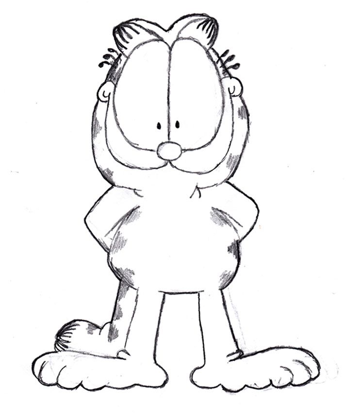 Garfield" by Jackson, age 13. Cartoon fan art by child. | Kid 
