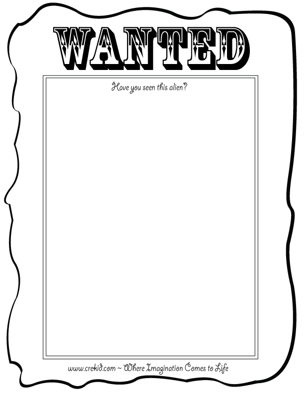 Printable Wanted Posters For Kids - Coloring Home