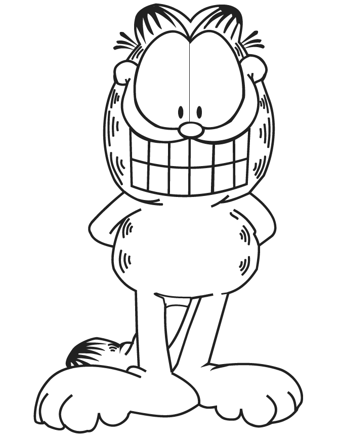 Garfield Big Smile Coloring Page | Free Printable Coloring Pages
