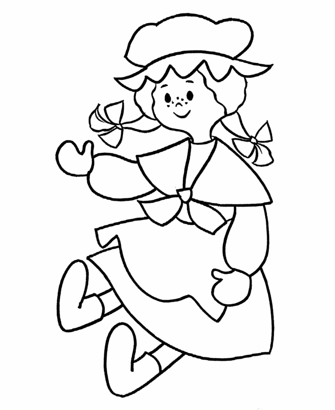 Pre-K Coloring Pages | Free Printable Rag Doll Pre-K Coloring Page 