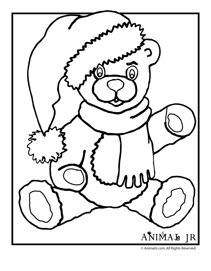 christmas coloring pages printable bears teddy