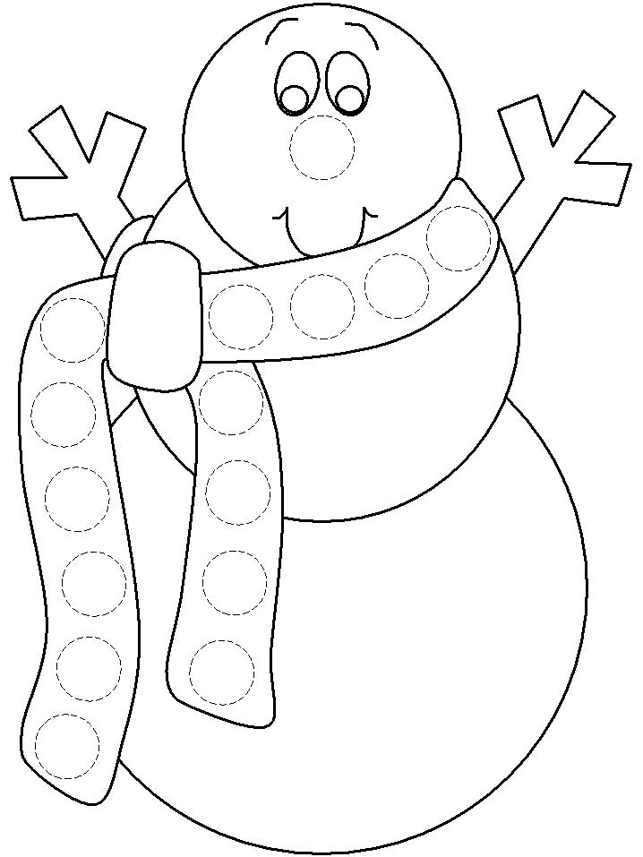 bingo dauber snowman | Dauber Coloring Pages