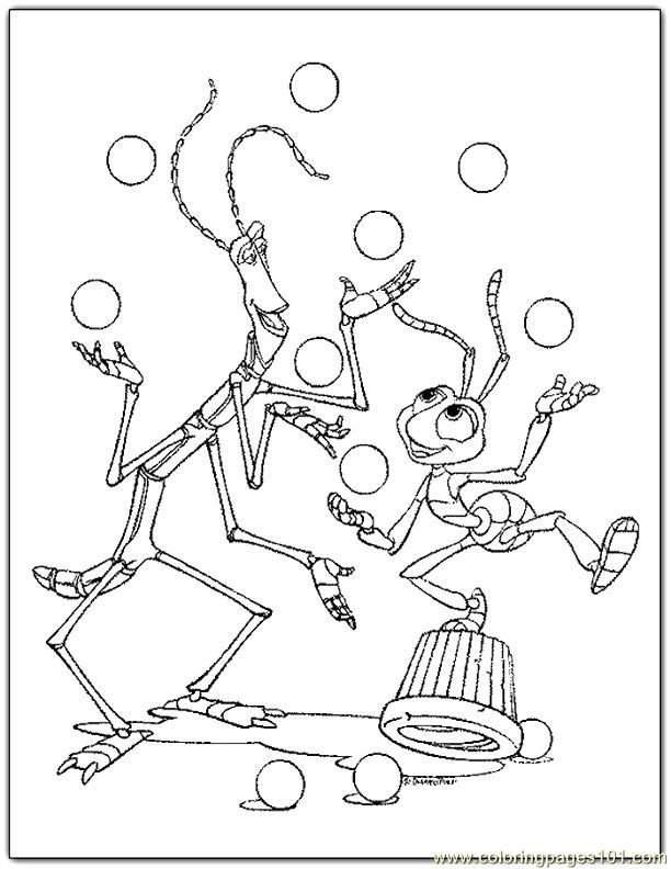 Free Bug Life Coloring Pages Characters From Disney Movie Enjoy 