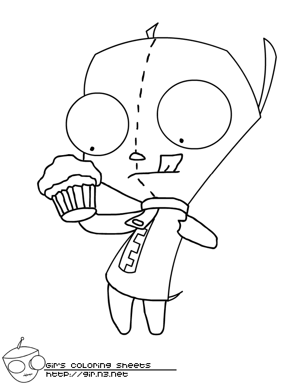 Gir from invader zim Colouring Pages (page 2)
