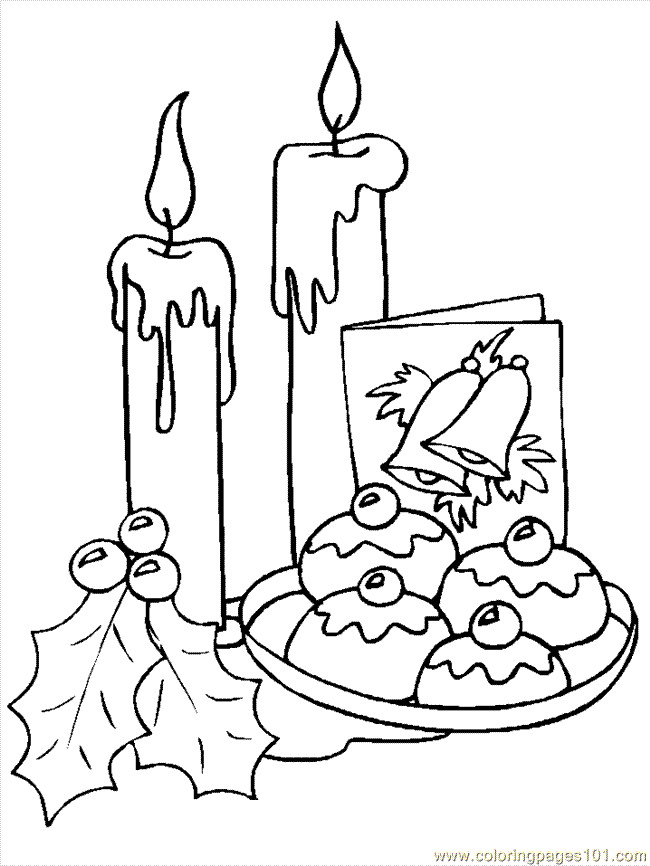 Coloring Pages Christmas Candles (7) (Cartoons > Christmas) - free 
