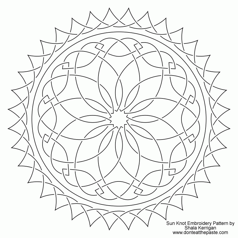 Don't Eat the Paste: Sun knotwork to color or embroider