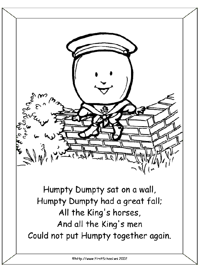 Humpty Dumpty Coloring | Preschool Nursery Rhymes