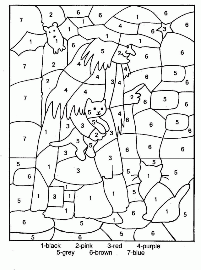 Halloween Chracters Color By Number Coloring Pages 39562 Number 8 