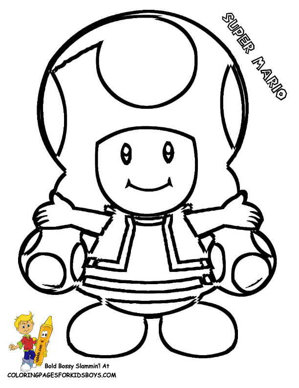 toad mario bros Colouring Pages (page 3)