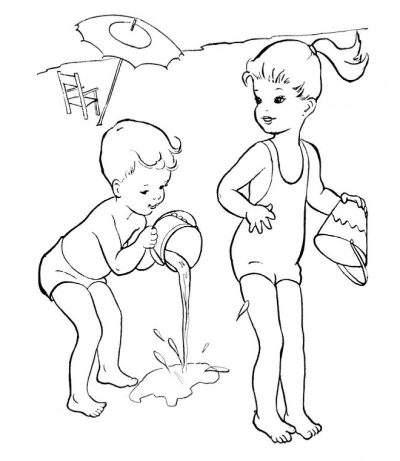 Printable Sheet Summer Coloring For Kids - Kids Colouring Pages