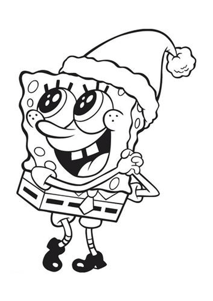 Free Coloring Pages Spongebob Christmas