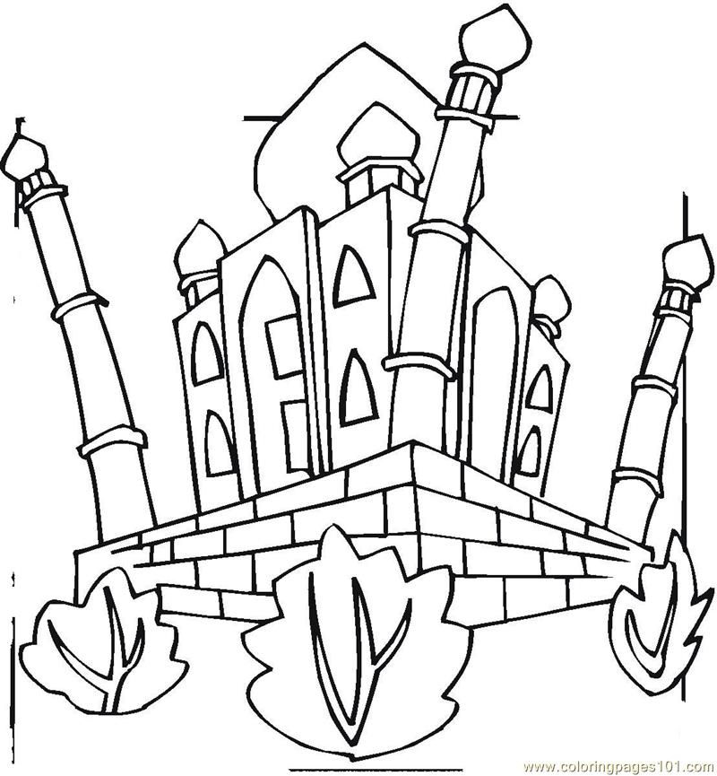 Coloring Pages Taj mahal (Architecture > Sightseeing) - free 