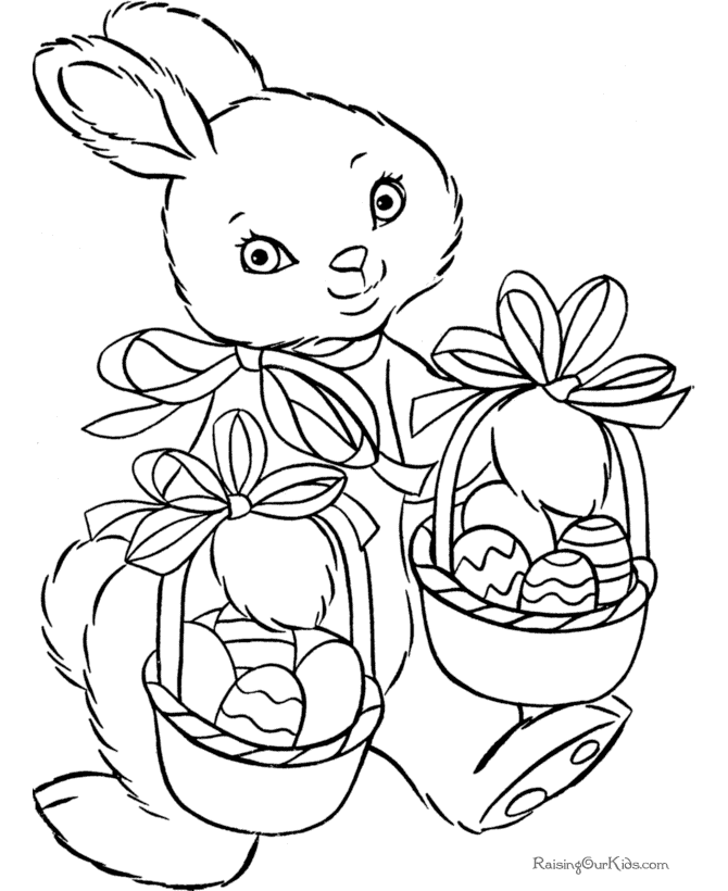 Holiday Coloring Pages : Easter Baskets Coloring Pages, Duck 