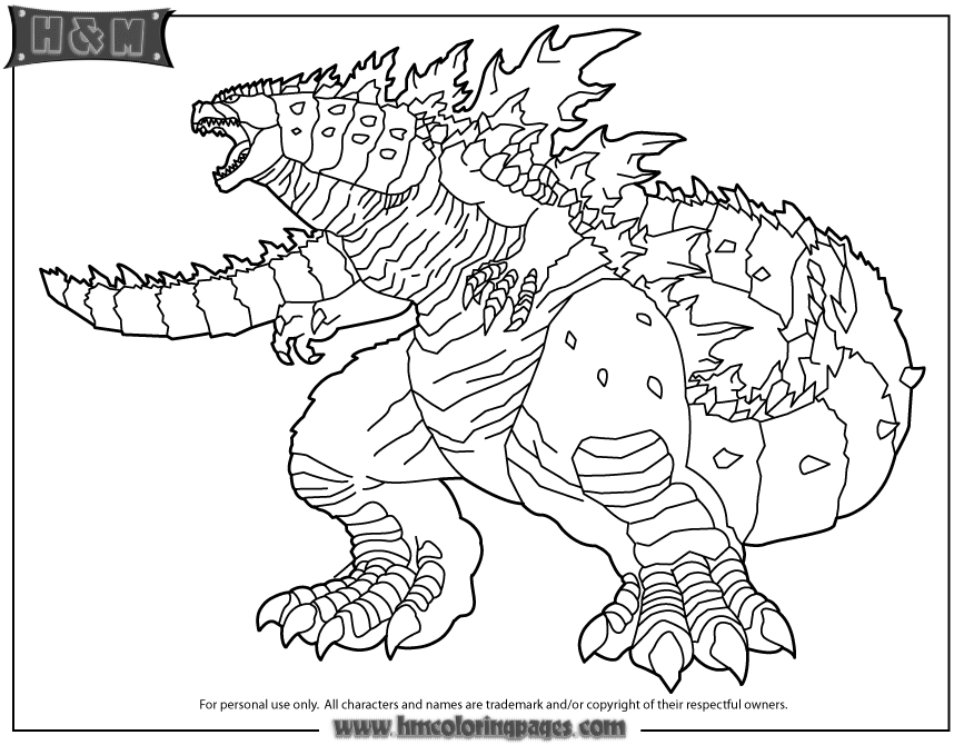 Science Fiction Monster Godzilla Coloring Page - Coloring Home