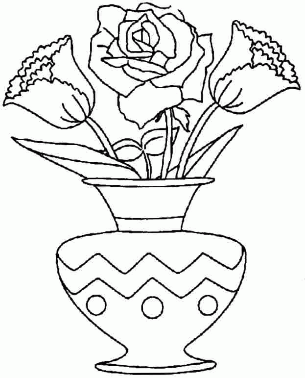 Colouring Pages Bouquet Flowers Printable Free For Kids 20028#