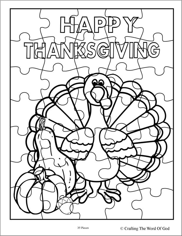 Thanksgiving Coloring Pages Puzzle