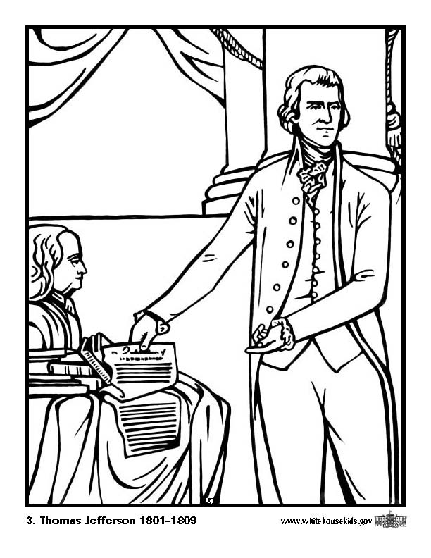 Thomas Jefferson coloring page