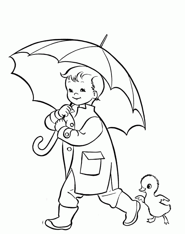 Umbrella Day : Winnie And Piglet Sitting On Umbrella Coloring 