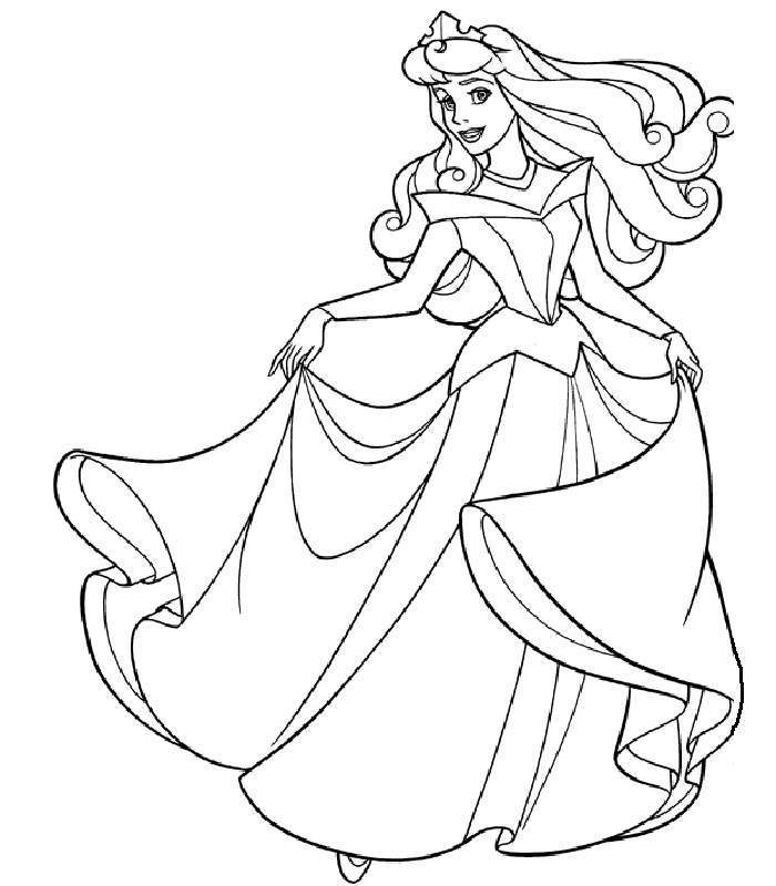 Sleeping Beauty Between Flowers Coloring Page | Kids Coloring Page