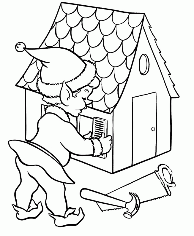 Fix The House Elves At Christmas Coloring For Kids - Christmas 