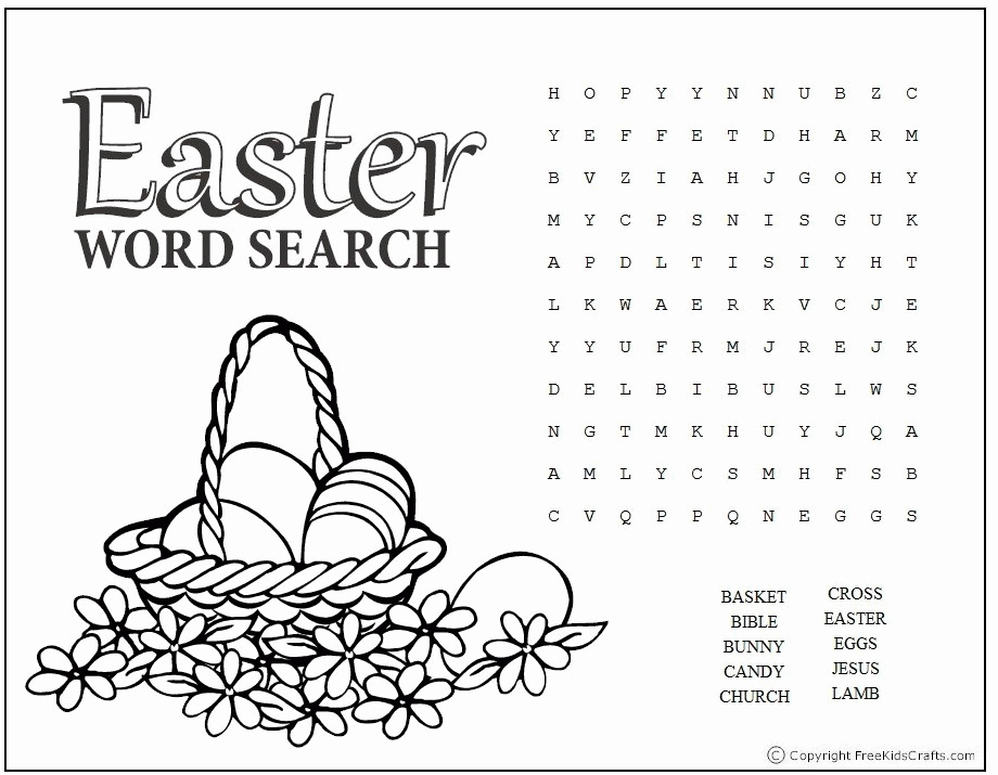 Easter Wordsearch Christian