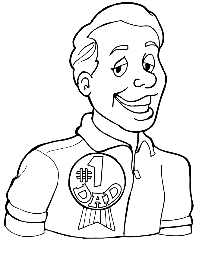Fathers Day Coloring Page | #1 Dad Button