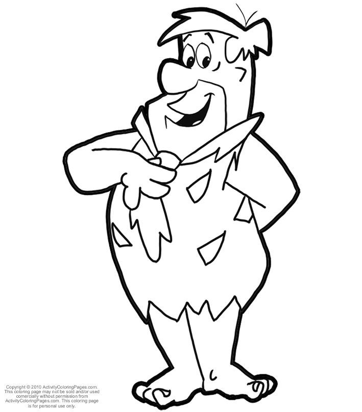Fred Playing With Pebbles Flintstones Coloring Pages
