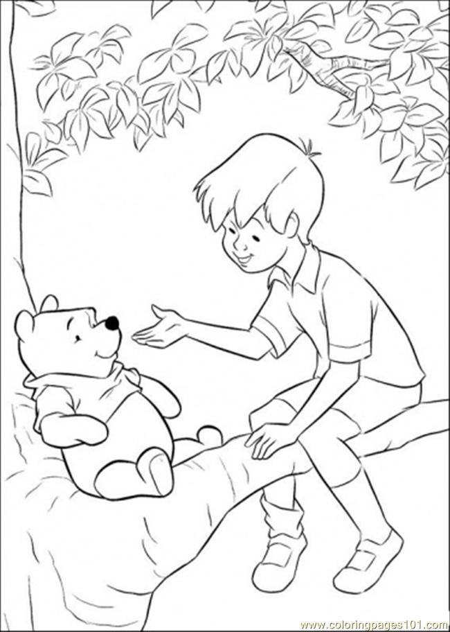 Coloring Pages Pooh And Robin (Cartoons > Winnie The Pooh) - free 