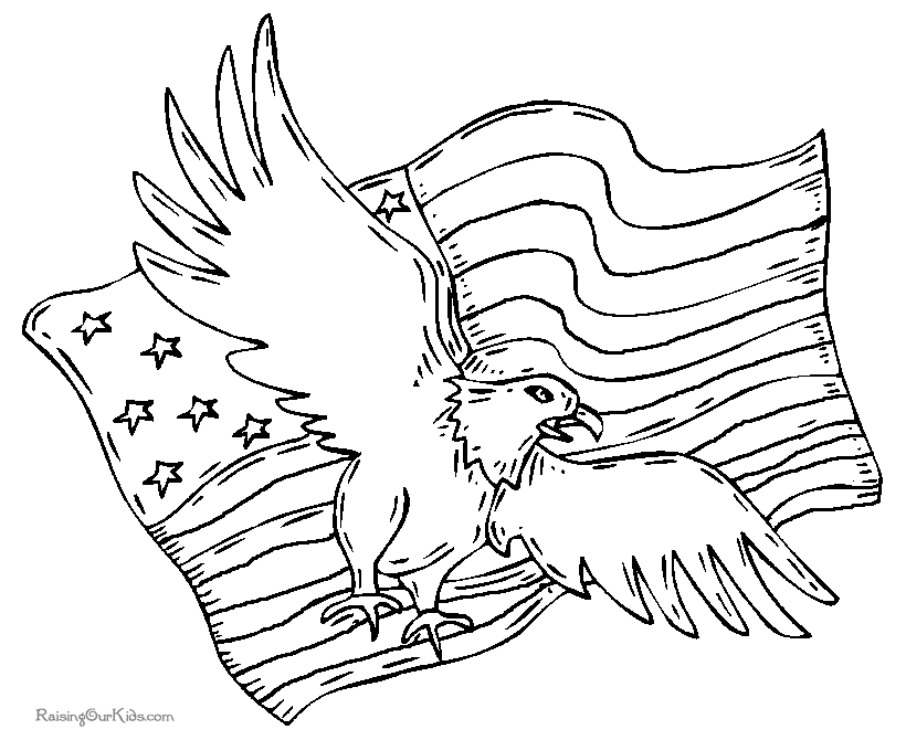 Patriotic American Eagle drawings and coloring pages -006