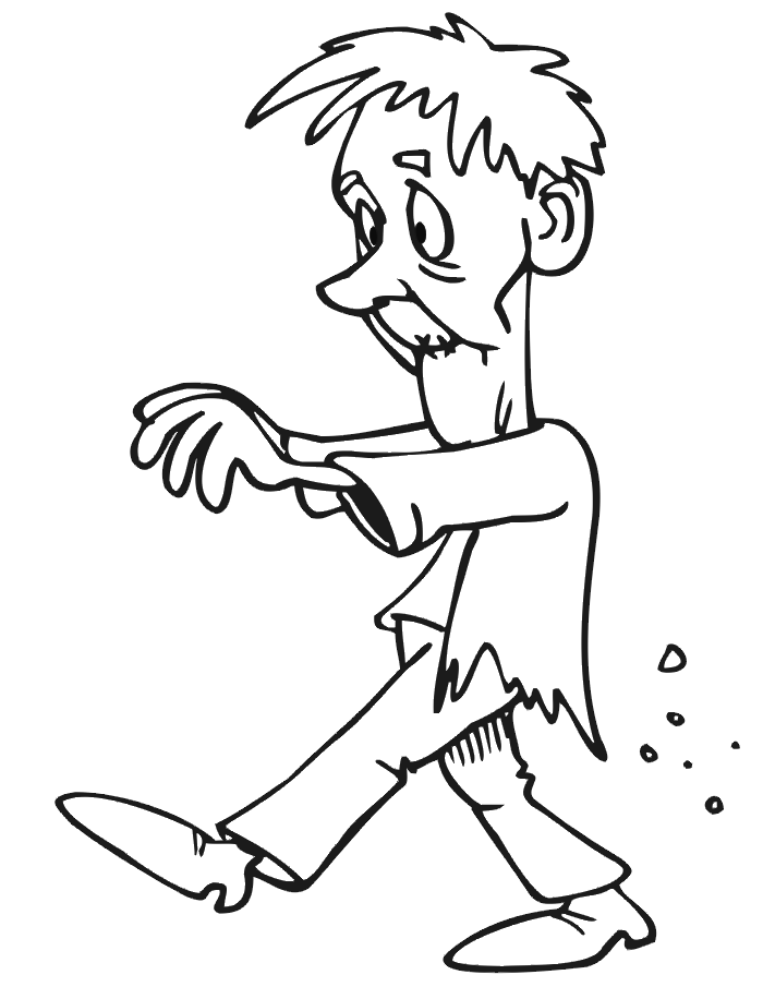 Zombie Coloring Page Halloween Coloring Page