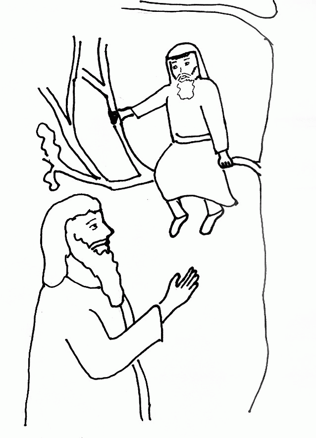zacchaeus and jesus Colouring Pages