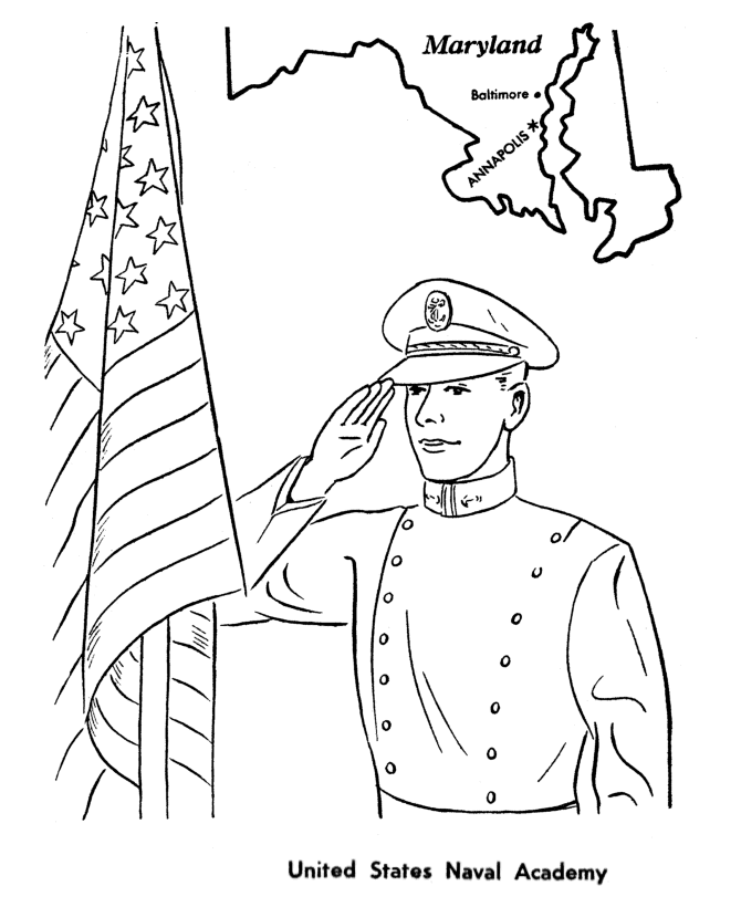 Memorial Day Coloring Pages - US Naval Academy Coloring Pages 