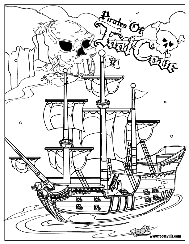 Pirate Coloring Pages For Kids Printable / Cartoon pirate ship coloring