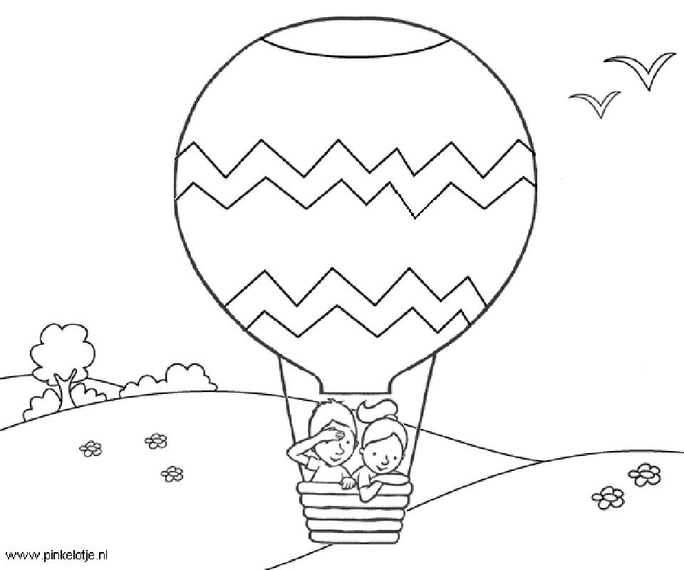 Hot Air Balloon Coloring Page - Coloring For KidsColoring For Kids