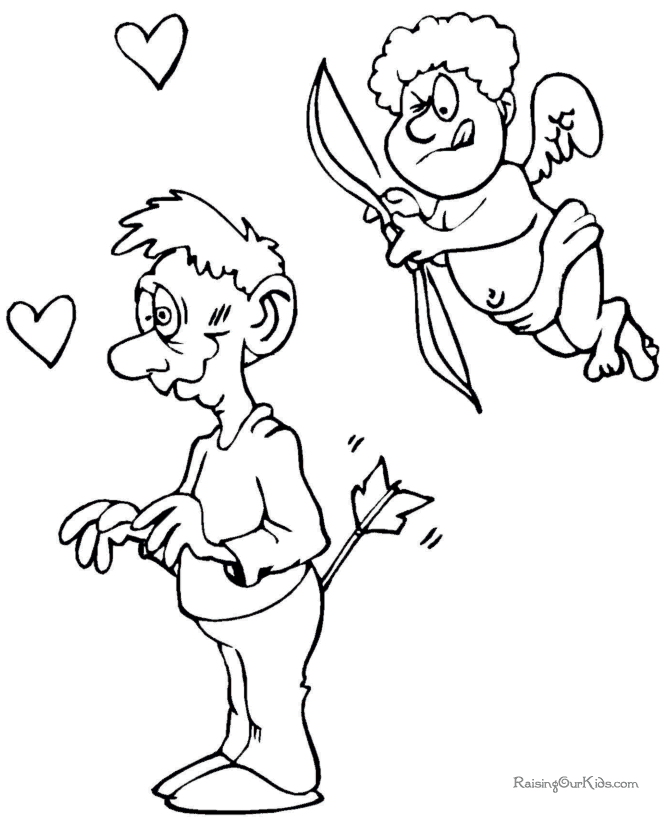 Valentine cupid coloring sheet - 025