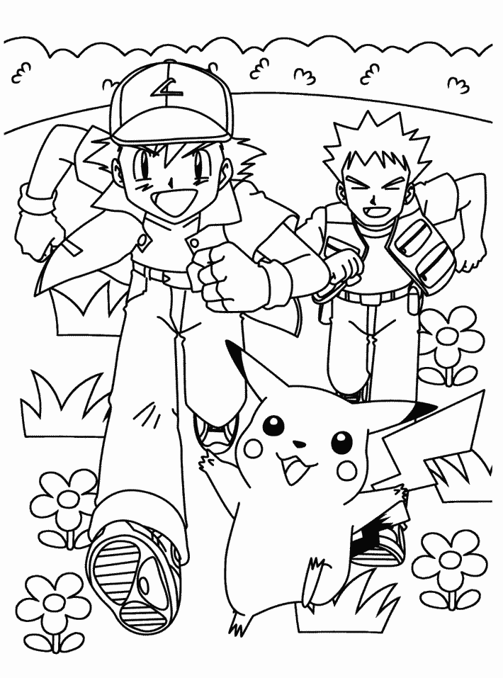 Pokemon ash brock coloring pages | Disney Coloring Pages