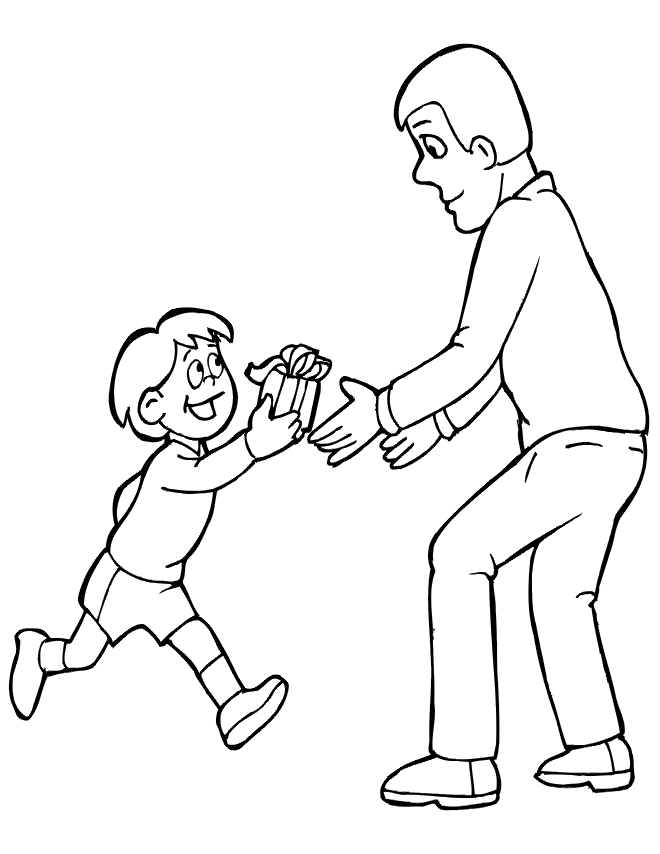 Happy Fathers Day Coloring Page Gift For Dad