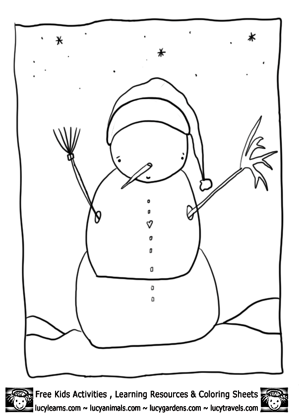 Snowman Coloring Pages,Lucy's Printable Snowmen Coloring Pages 
