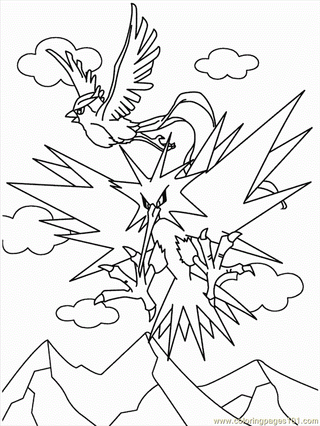 pokemon moltres Colouring Pages (page 3)