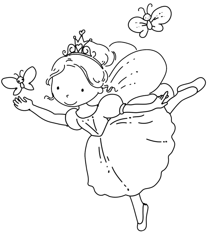 Free Fairy Coloring Pages |