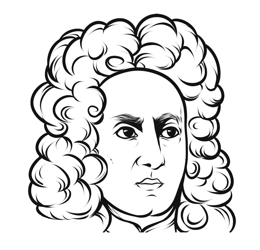 Printable Face Angry Isaac Newton Coloring Page For Kids - Event 